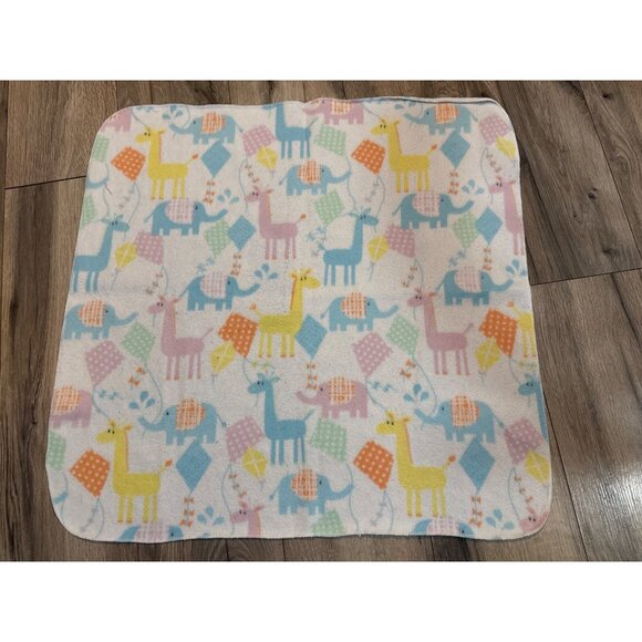 Baby Animal Print Fleece Baby Blankets Set Of 2 Nursery Decor 26" X 28" & 27" X - Picture 4 of 6